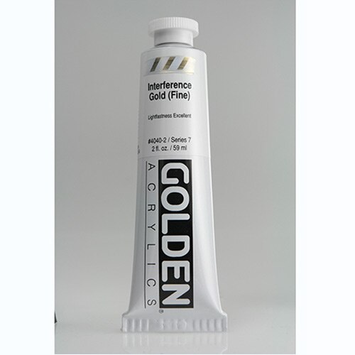 Golden, Heavy Body, Acrylic, Paint, 2oz, Interference Gold (Fine)